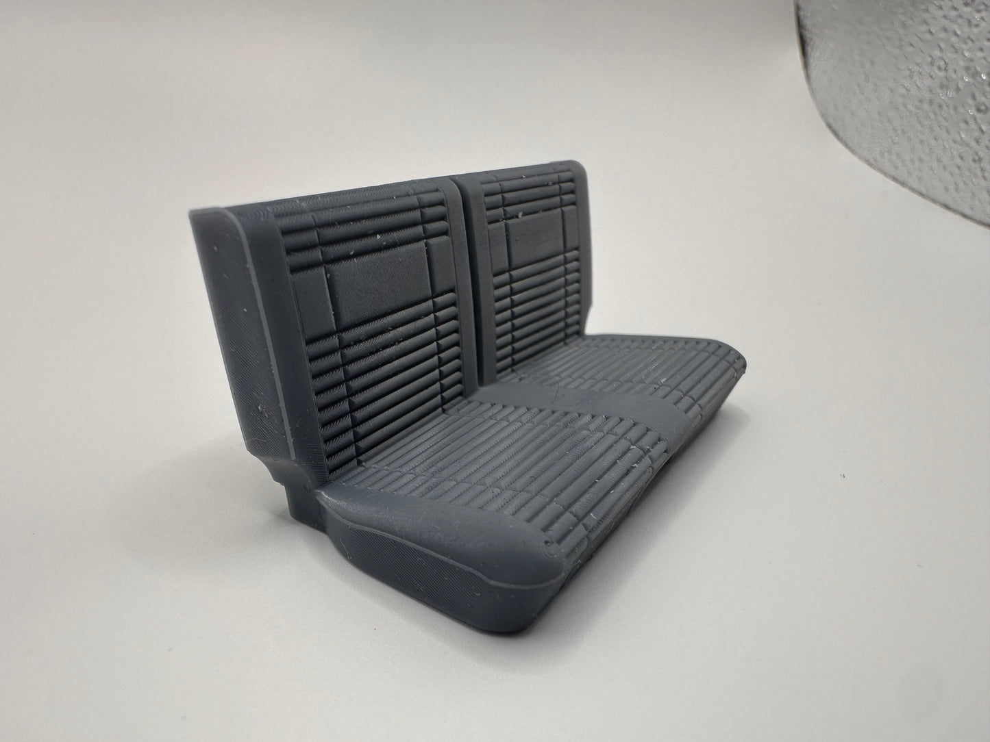 1/25 scale 1969 Road Runner front bench seat for Heaths Model Work interior tub.