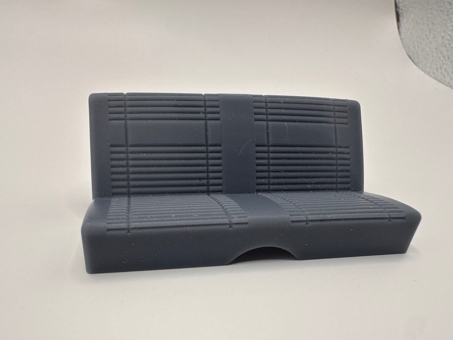 1/25 scale 1969 Road Runner rear bench seat for AMT or Heaths Model Works interior tub.