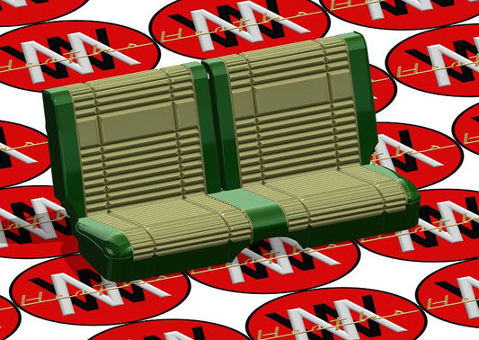 1/25 scale 1969 Road Runner front bench seat for Heaths Model Work interior tub.