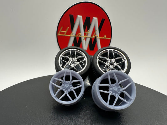 1/25 ZR1 5 spoke Wheels for Revell C8 Corvette Model | Heath's Model Works | 3D Print