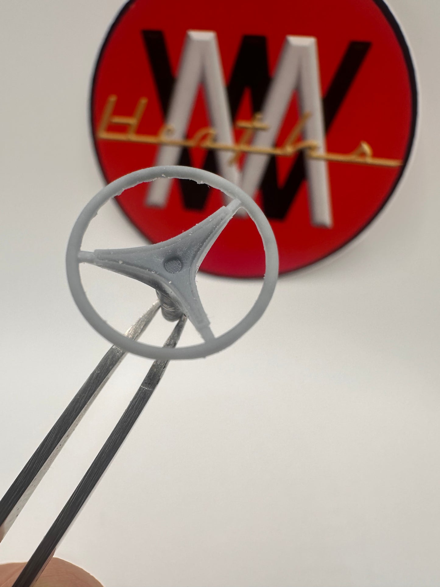 1/25 scale 1968-70 B-body Standard steering wheel for AMT and Revell model kits Roadrunner, GTX, Challenger, Super Bee, Coronet.  Heaths Model Works