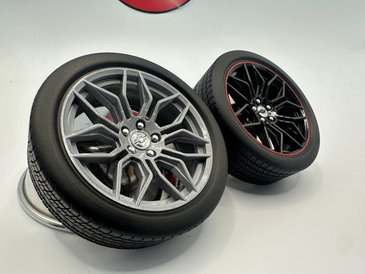 1/12 Scale Revell 1969 Camaro Wheels and Tires (C8 Corvette ‘spider wheels)