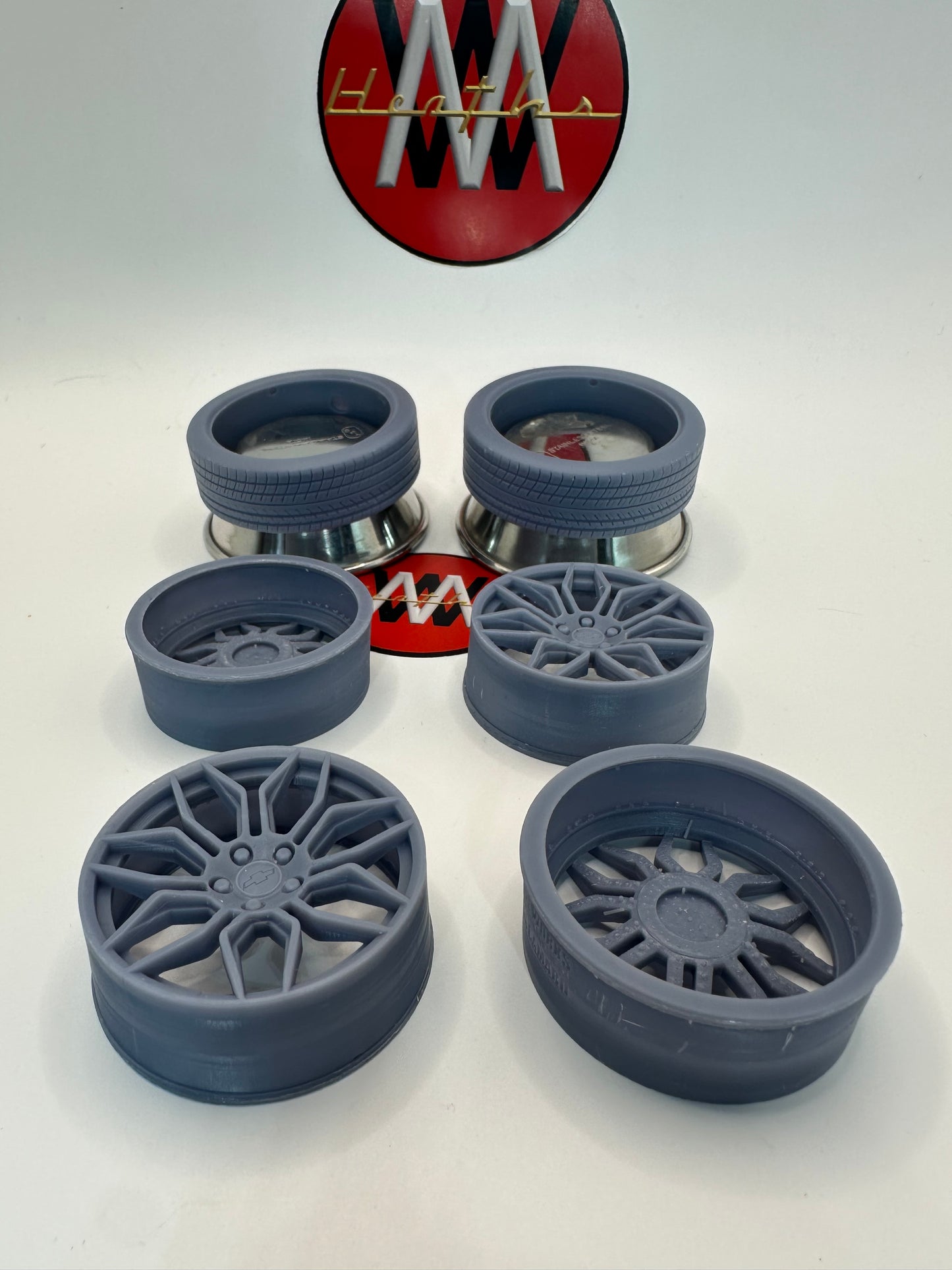 1/12 Scale Revell 1969 Camaro Wheels and Tires (C8 Corvette ‘spider wheels)