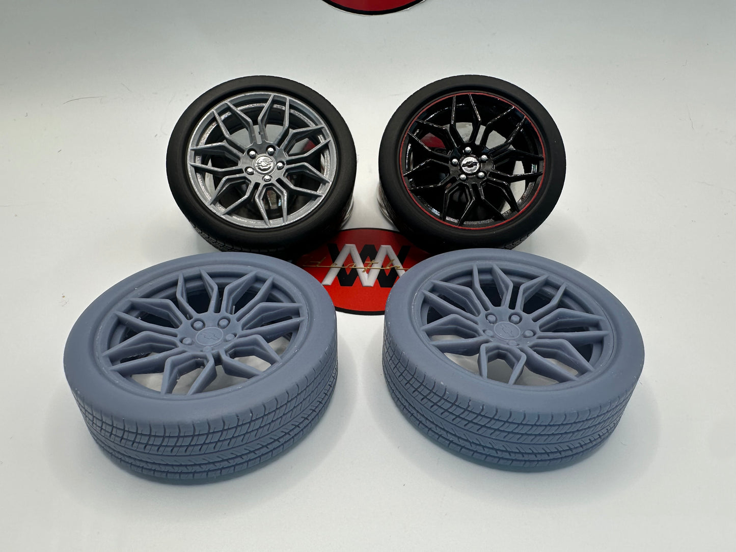 1/12 Scale Revell 1969 Camaro Wheels and Tires (C8 Corvette ‘spider wheels)