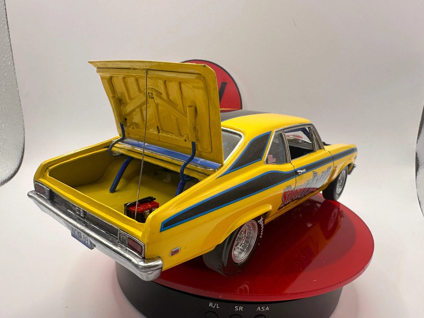 1/25 scale 1969 Nova inner trunk detail for Revell model kit